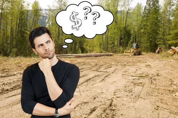 man thinking about land clearing cost