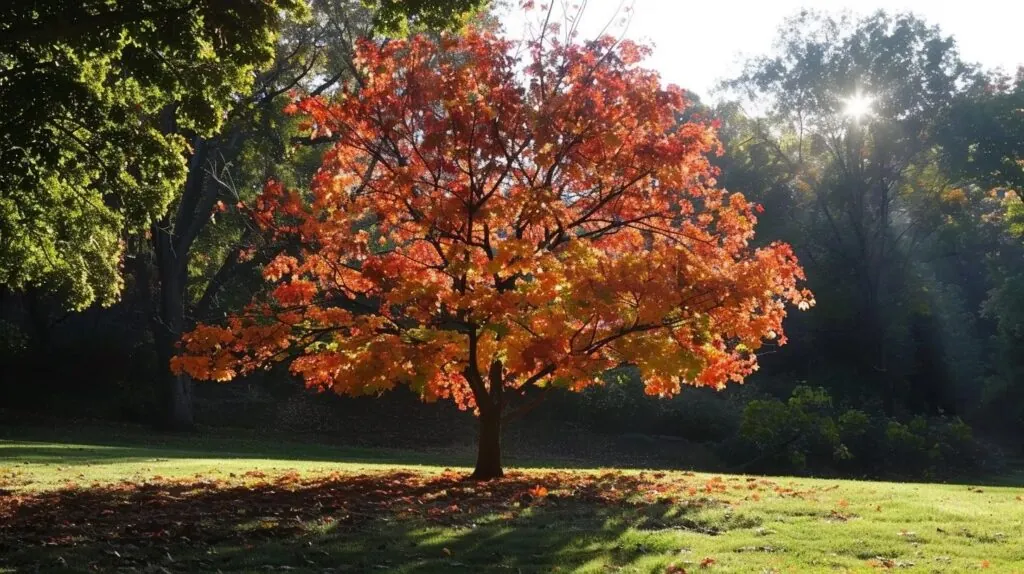 small back maple tree planted on the yard