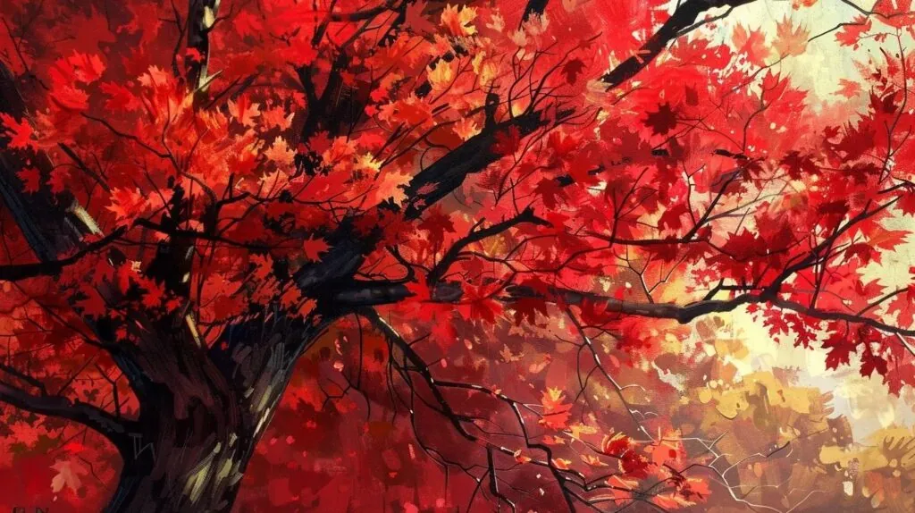 a type of maple tree with red color leaves